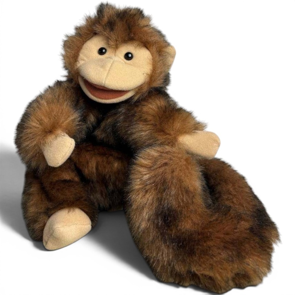 Folkmanis Hand Puppet Unisex OS Brown Realistic Faux Fur Plush Dog Wolf